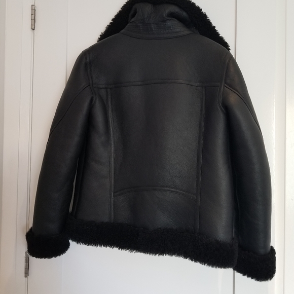 NWT! ALL SAINTS SHEARLING LEATHER JACKET - Picture 6 of 6